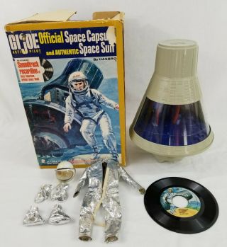 Vintage Gi Joe Official Space Capsule And Astronaut Suit With Record & Box 1966