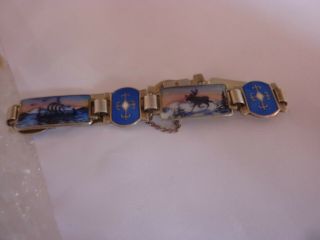 Vintage Silver and Guilloche Enamel Bracelet by David Andersen 2