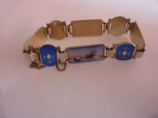 Vintage Silver and Guilloche Enamel Bracelet by David Andersen 5