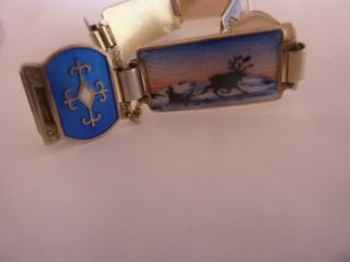 Vintage Silver and Guilloche Enamel Bracelet by David Andersen 6