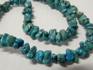Great Colors - Antique Vintage Navajo Indian Turquoise Nugget Bead Necklace
