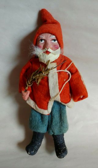 Vintage German Belsnickel Santa Claus Figure Christmas Doll Sticker