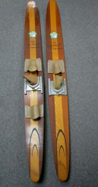 Vintage Wooden Cypress Gardens 2nd Place Dick Pope Jr Water Skis Wood 67 " Inch