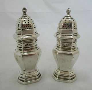 Lovely Pair Antique George V Sterling Silver Peppers,  1932,  120 Grams