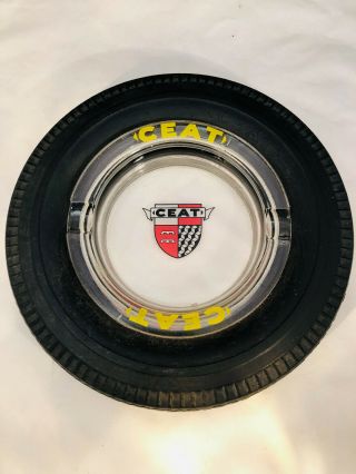 Rare Vintage Ceat Italy Tire Ashtray Advertising Automobile Logo
