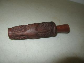 Vintage Carved And Checkered Walnut Duck Call