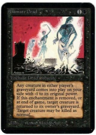 Mtg Magic The Gathering Animate Dead Alpha Sp Vintage Old School