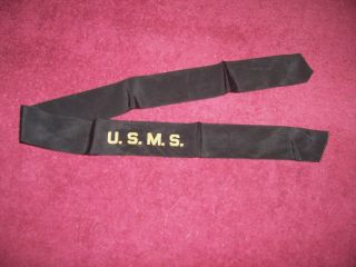 Orig.  Ww Ii U.  S.  M.  S United States Maritime Service.  Hat Tally / Ribbon Unissued