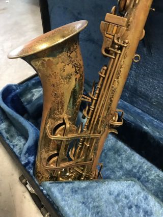 Vintage Buescher Aristocrat Tenor Saxophone missing neck 10