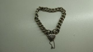 Vintage 925 Sterling Silver Bangle With Filigree Heart Locket