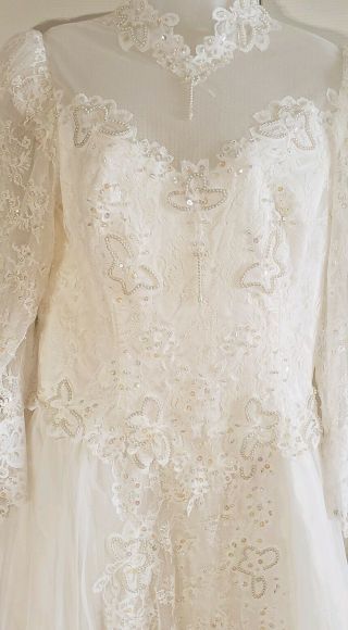 Vintage Wedding Gown Size 20 Lace Beaded