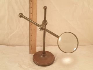 Vintage Style Large Magnifying Glass W/ Weighted Adjustable Table Top Desk Stand