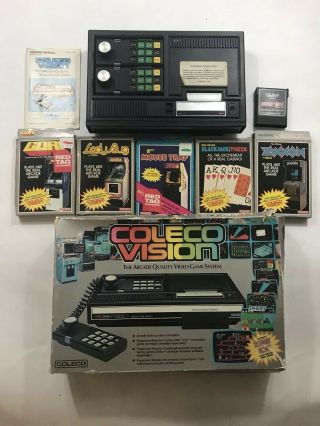 Vintage Colecovision Video Console Model 2400,  6 Games Booklets