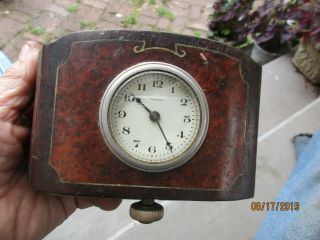 Vintage Waltham Clock - For Car?? In Wood Case Different Not