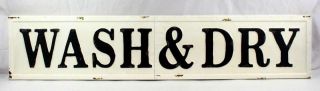 Wash & Dry White Metal Embossed Vintage Look Laundry Room Sign 57 " X 12 "