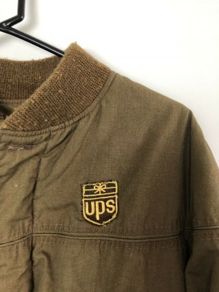 United Parcel Service UPS Vintage Brown Derby Bomber Jacket Size 42 2