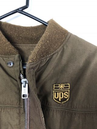 United Parcel Service UPS Vintage Brown Derby Bomber Jacket Size 42 3