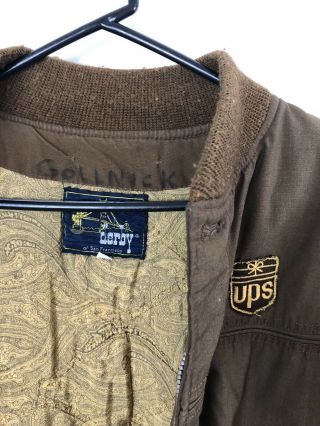United Parcel Service UPS Vintage Brown Derby Bomber Jacket Size 42 4