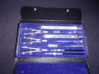 Vintage Charvoz Set 1 Field Drafting Instruments Complete W Case Made In Germany