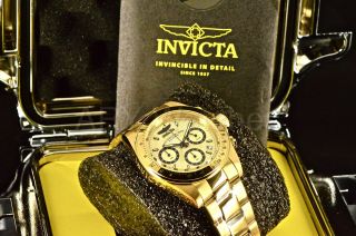 14929 Invicta 40mm Speedway Racer Tachymeter 18k All Gold Chrono Ss Bracelet Wat