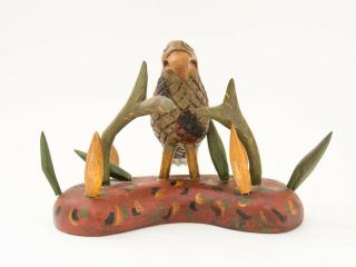 Vintage American Primitive Folk Art Carved Bird Sculpture Walter June Gottshall 2