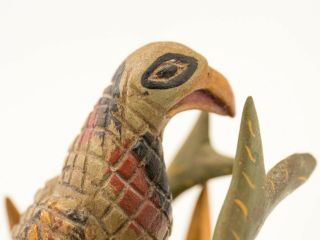 Vintage American Primitive Folk Art Carved Bird Sculpture Walter June Gottshall 6