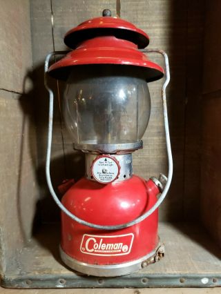 Vintage Coleman Lantern 200a - With Optional Storage Puck Base And Clasp