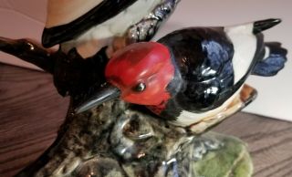 STANGL Pottery Birds Vintage - Signed Red Headed Woodpecker Bird Figurine 3752 8