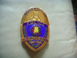 Vintage Obsolet Rogersville Alabama Police Sergeant Badge - Stamp