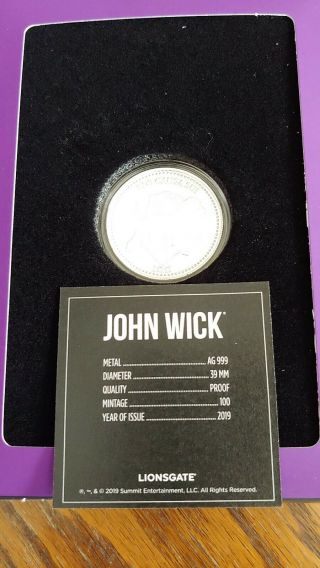 RARE John Wick 1 oz Silver Proof Continental Coin - ONLY 100 MADE 4