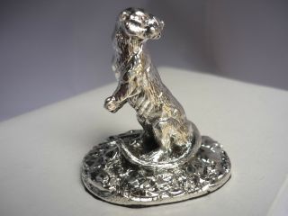 Stunning Hallmarked Sterling Silver Otter Statue