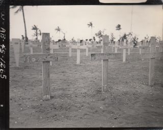 Wwii Confidential Photo 27th Division Cemetery Graves 1945 Saipan 674