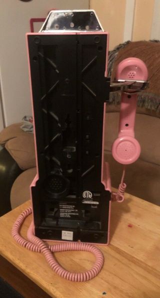 Rare Perfect Pink Color Retro 1950’s Vintage Mounted Pay Telephone/Bank 2