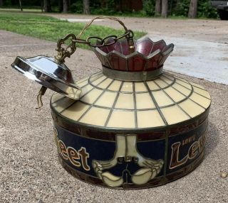 Vintage Levi’s For Feet Advertising Hanging Faux Stained Glass Ceiling Light