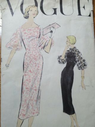 Vogue 9103 Vintage 1957 Sewing Dress Bolero Pattern Size 14 Bust 34 50s 1950s