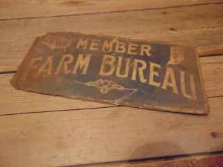 Vintage Rare Farm Bureau I.  F.  B.  A.  Indiana State Embossed Painted Metal Tin Sign