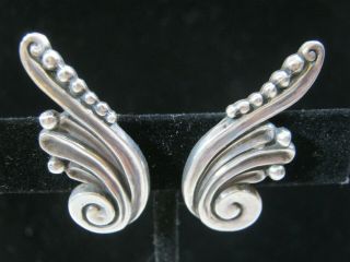 Margot De Taxco Vintage Mexican Silver Earrings