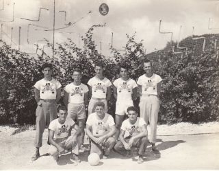 Wwii Photo Us Army Artillery " Shirts " Volleyball Team 1944 Saipan 648