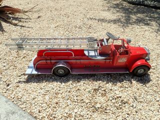 Vintage L.  A.  F.  D.  Smith Miller 21 Fire Ladder Truck Mic Fire Smith Miller Toy