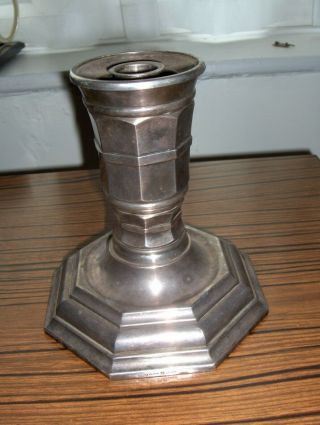 Christofle Gallia France Single Silver Plate Hurricane Candle Stick Art Deco