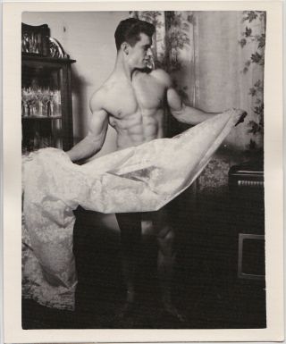 Kris Studio Male Nude,  Steve Kotis With Drapery,  Vintage Photo Gay