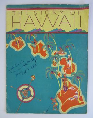 1930 The Story Of Hawaii Souvenir Photo Book Surfing Hula Dancers Vintage Maps