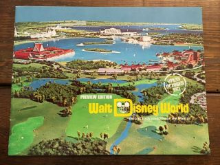 Walt Disney World Theme Park Brochure Preview Edition Brochure Vintage 1970 Rare