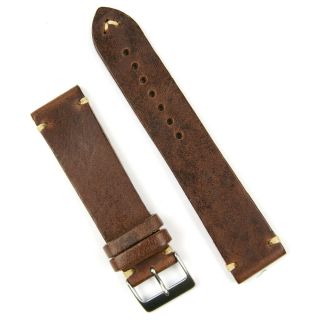 B & R Bands 19mm Chestnut Classic Vintage Italian Leather Watch Band Strap