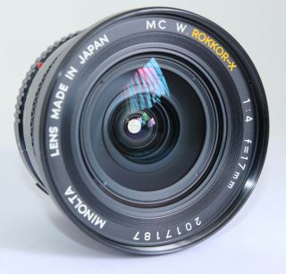 Rare Minolta Mc W.  Rokkor - X 17mm F4 17/4 Lens Japan