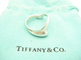 Rare Vintage Tiffany & Co.  Sterling Silver Elsa Peretti Heart Ring Size 4 1/2