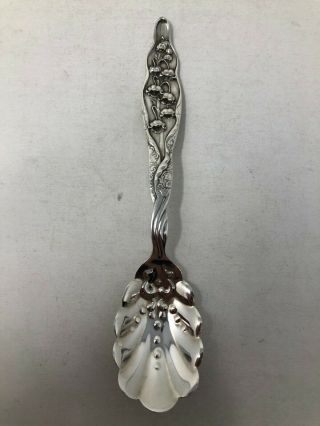 Whiting Lily Of The Valley Sterling Silver Shell Sugar Spoon 6 " No Mono