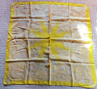 VINTAGE LIBERTY OF LONDON 100 SILK SCARF YELLOW GOLD MULTI PRINT 27 