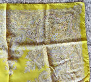 VINTAGE LIBERTY OF LONDON 100 SILK SCARF YELLOW GOLD MULTI PRINT 27 