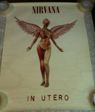 Nirvana In Utero 1993 Geffen Promo Poster Vintage/authentic/kurt Cobain/rare